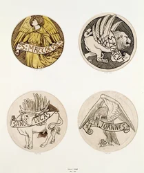 Symbole der Evangelisten, Entwürfe für Buntglas